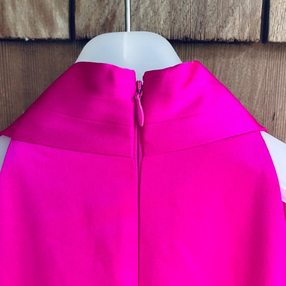 Alex Marie Hazel Halter Neck Sleeveless Draped Asymmetrical Hem Satin Dress 6P - Picture 14 of 17